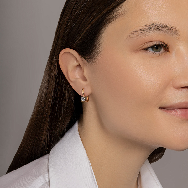 Золоті сережки з фіанітом (арт. 110403) – зображення 3