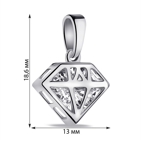 Серебряная подвеска Бриллиант (арт. 7503/2-1097.0.2) – изображение 2