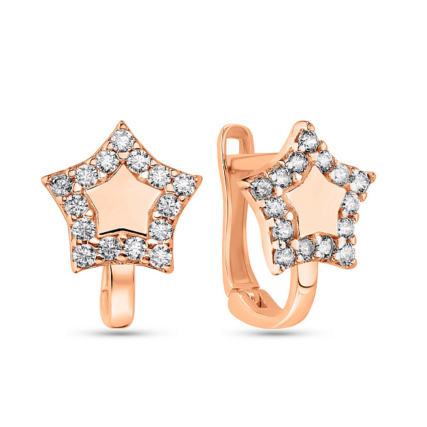 Золотые детские серьги "Звездочки"  (арт. 109371) – изображение 1