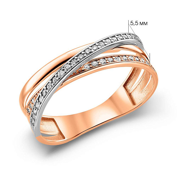 Золотое кольцо с бриллиантами (арт. К011259015) – изображение 4