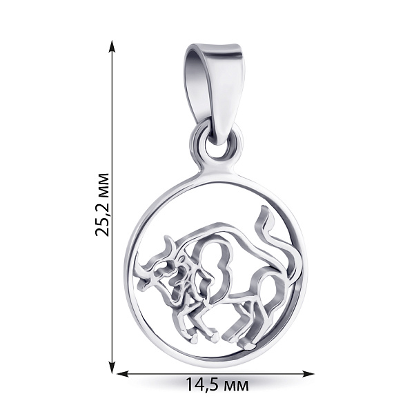 Подвес "Телец" из серебра (арт. 7903/3858тл) – изображение 2