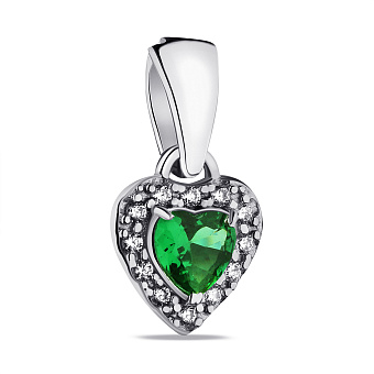 Фото Срібний підвіс з альпінітом і фіанітами (арт. 7503/А027азпю)