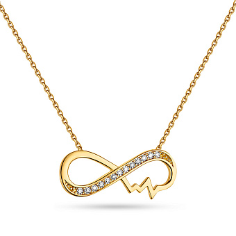 Фото Колье из желтого золота с фианитами (арт. 352141ж)