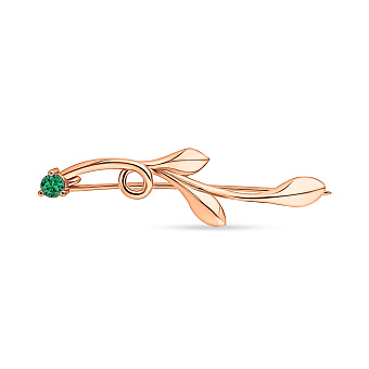 Золотая брошь с фианитом (арт. 360088з)