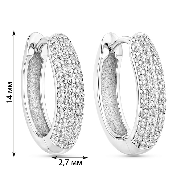 Серьги из серебра с фианитами (арт. 7502/10143/15) – изображение 2