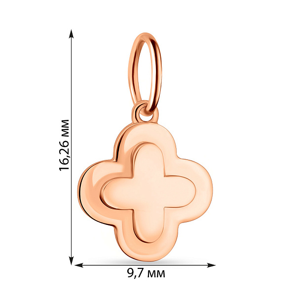 Об'ємний золотий підвіс без каміння (арт. 424477) – зображення 2