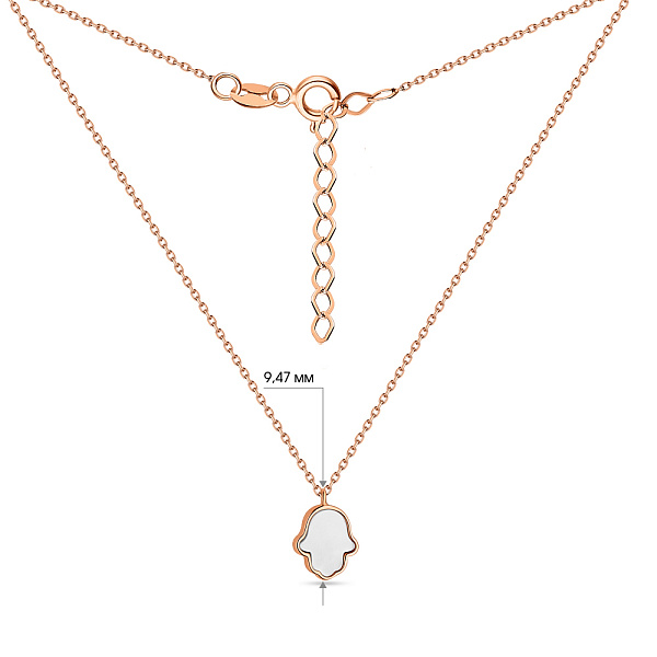 Кольє "Хамса" з червоного золота з перламутром (арт. 352184п) – зображення 4