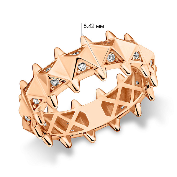 Золота каблучка з фіанітами (арт. 156333) – зображення 6