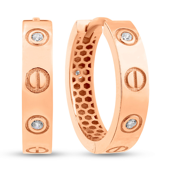 Сережки-кільця з червоного золота (арт. 1091642/20) – зображення 1