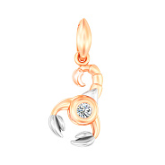 Золотая подвеска Скорпион с фианитом (арт. 440625)