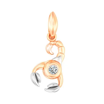 Золотая подвеска Скорпион с фианитом (арт. 440625)