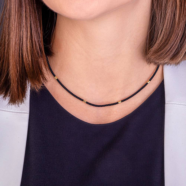 Шелковый шнурок с золотыми вставками (арт. 360144ж) – изображение 2