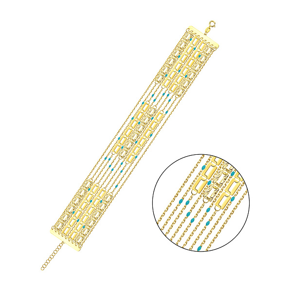 Широкий браслет Francelli из желтого золота (арт. 3261064жег) – изображение 1