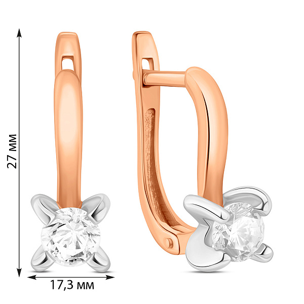 Золоті сережки з фіанітом (арт. 110403) – зображення 4