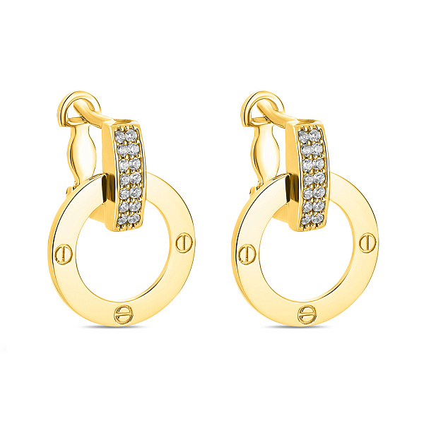 Сережки из желтого золота с фианитами (арт. 106285ж) – изображение 1