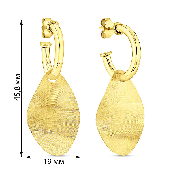 Золотые серьги-подвески Francelli (арт. 1092045ж) – изображение 3