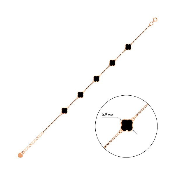 Браслет з червоного золота з емаллю (арт. 326852/7еч) – зображення 3