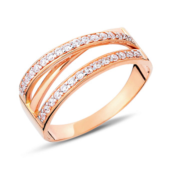 Золотое кольцо Синергия с фианитами (арт. 140532)