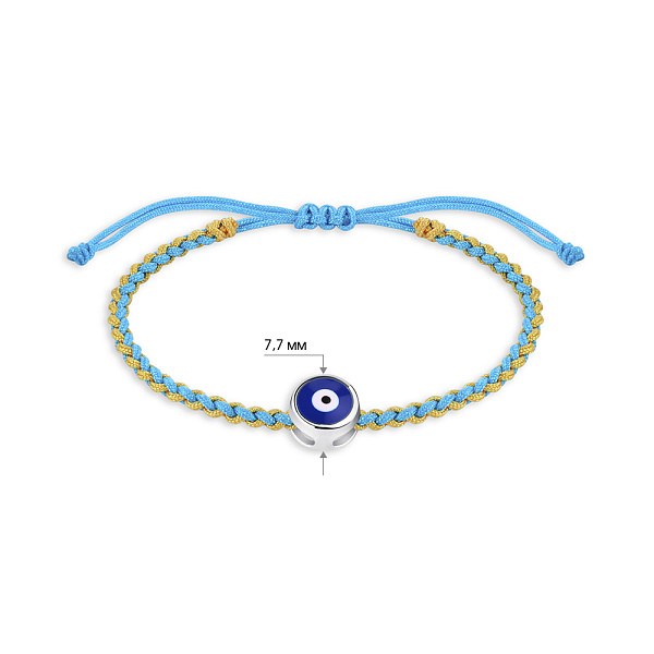 Браслет из шелковой нити с серебряной вставкой (арт. 7309/3989гже) – изображение 2