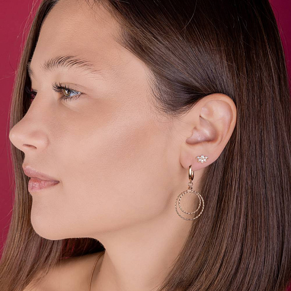 Золотые серьги-пусеты с бриллиантами (арт. Т011406015) – изображение 3