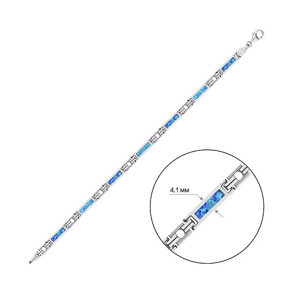 Браслет зі срібла з синім опалом (арт. 7509/1674Пос) – зображення 2