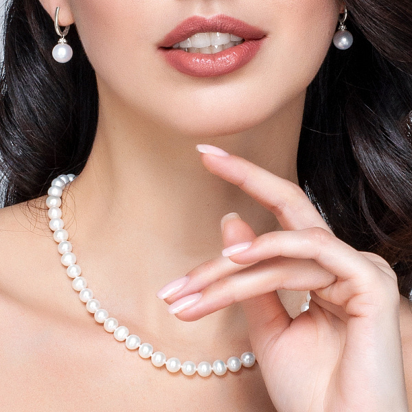 Бусы из жемчуга с золотым замком (арт. 352070) – изображение 2