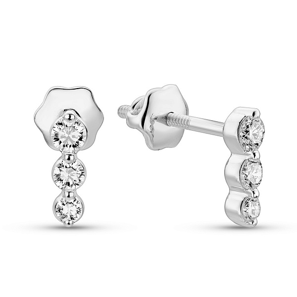 Золотые серьги-пусеты с бриллиантами (арт. С341539020б) – изображение 1