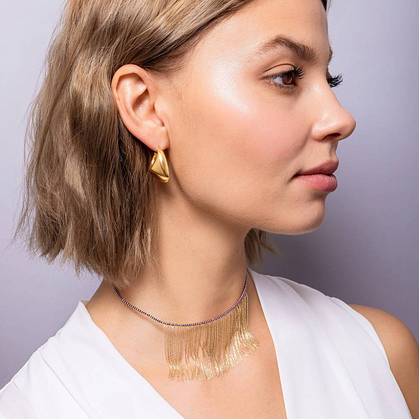 Колье Francelli из желтого золота с подвесками (арт. 352360жф) – изображение 4