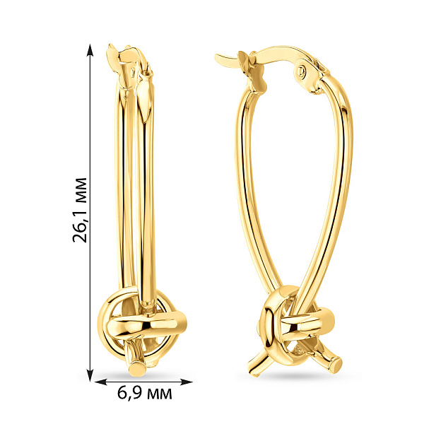 Серьги "Узелки" из желтого золота  (арт. 109205ж) – изображение 2