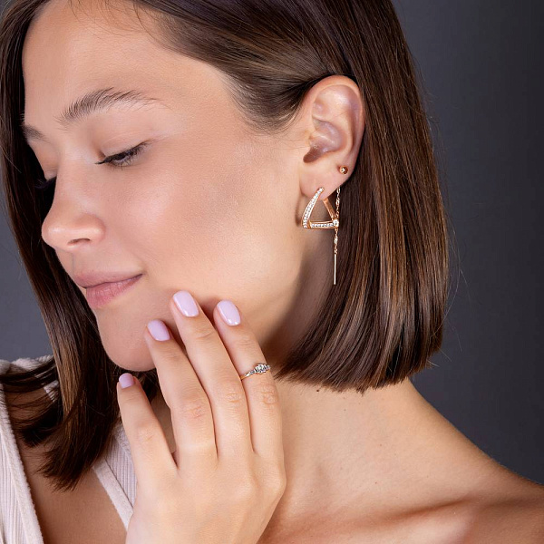 Золотое кольцо с фианитами (арт. 140025) – изображение 3