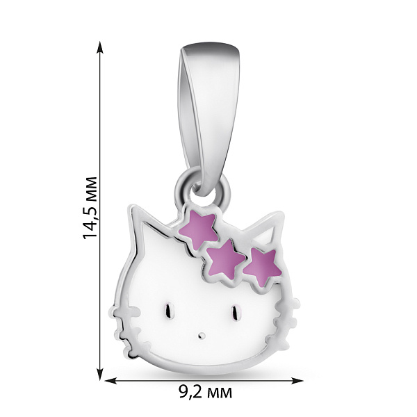 Срібна підвіс Kitty з емаллю (арт. 7503/1066ебрпю) – зображення 2