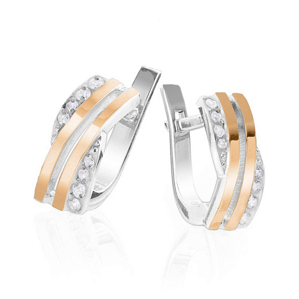 Серебряные сережки с фианитами (арт. 7202/154сю) – изображение 1