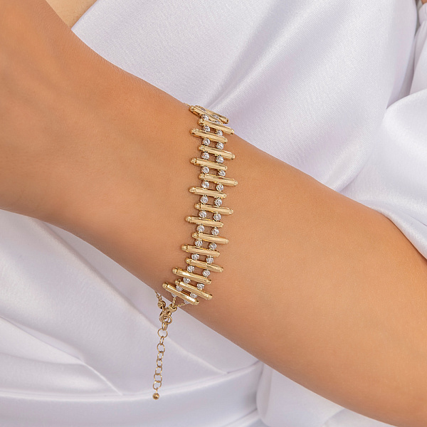 Золотий браслет Francelli з алмазною гранню (арт. 3261357жб) – зображення 2