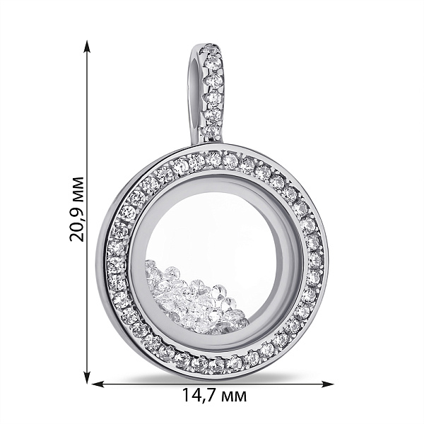 Круглий серебряний подвес с фианитами (арт. 7503/4225) – изображение 2