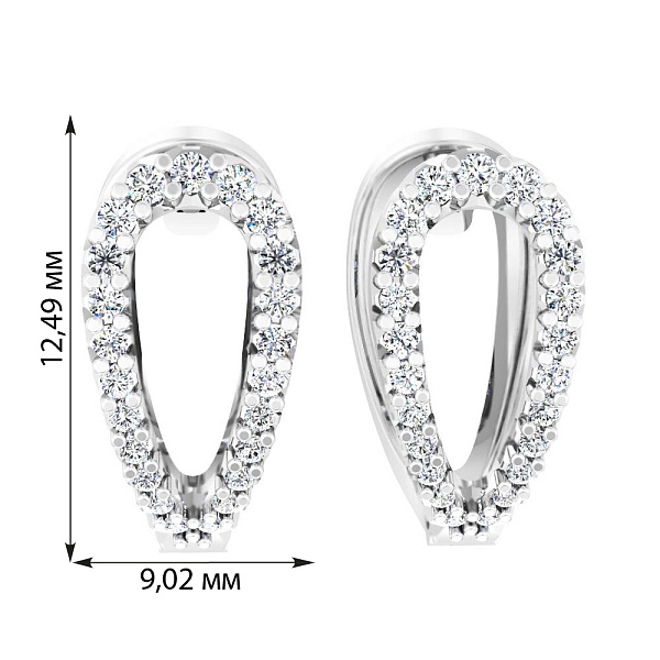 Сережки з білого золота з діамантами (арт. С011390020б) – зображення 3