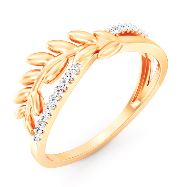 Золота каблучка Колосок з фіанітами (арт. 1401048) – зображення 1