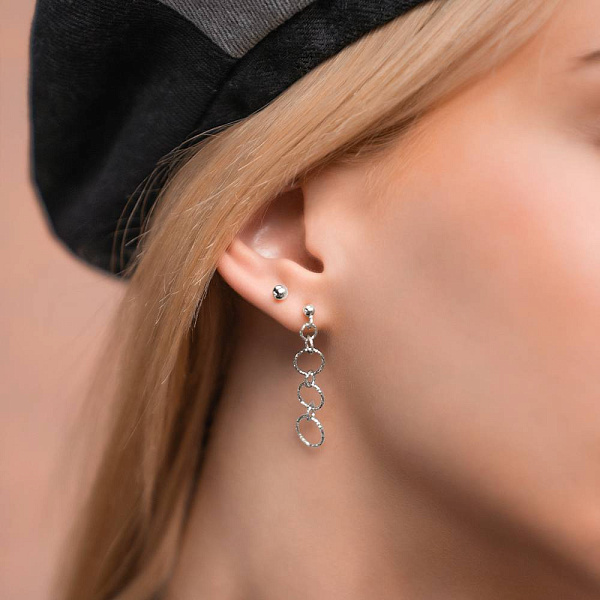 Довгі сережки з білого золота (арт. 108772б) – зображення 2