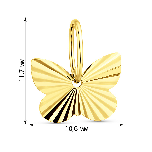 Золота підвіска «Метелик» в жовтому кольорі металу (арт. 440489ж) – зображення 2