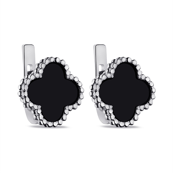 Серебряные серьги Клевер (арт. 7502/610/15осп) – изображение 1