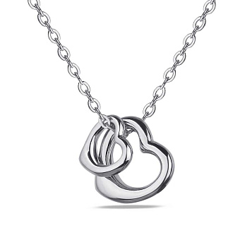 Фото Колье из серебра "Два сердца" (арт. 7507/1373)