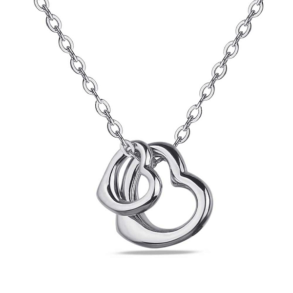 Колье из серебра "Два сердца" (арт. 7507/1373) – изображение 1