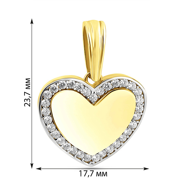 Підвіс з жовтого золота з фіанітами (арт. 423150ж) – зображення 2