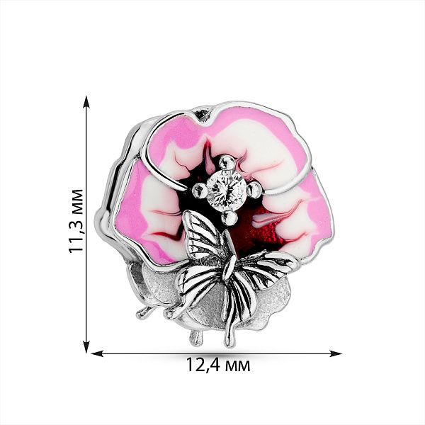 Серебряный шарм с эмалью (арт. 7903/4365ебрк) – изображение 2