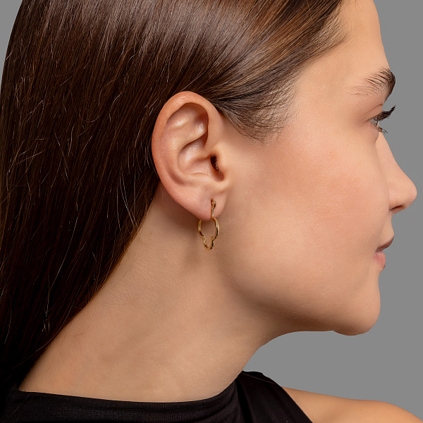 Серьги из желтого золота без камней (арт. 1091930ж) – изображение 3