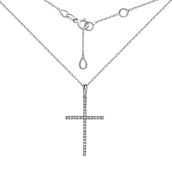 Золоте кольє Хрестик з діамантами (арт. Ц341206020б) – зображення 2