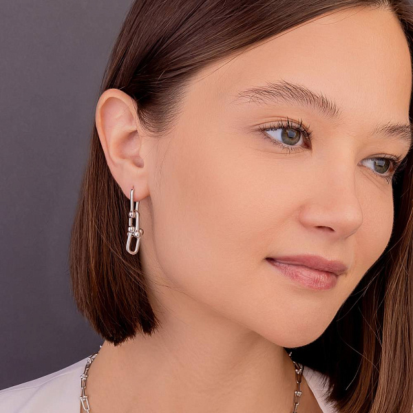 Серьги из серебра с подвесками (арт. 7502/9257) – изображение 3