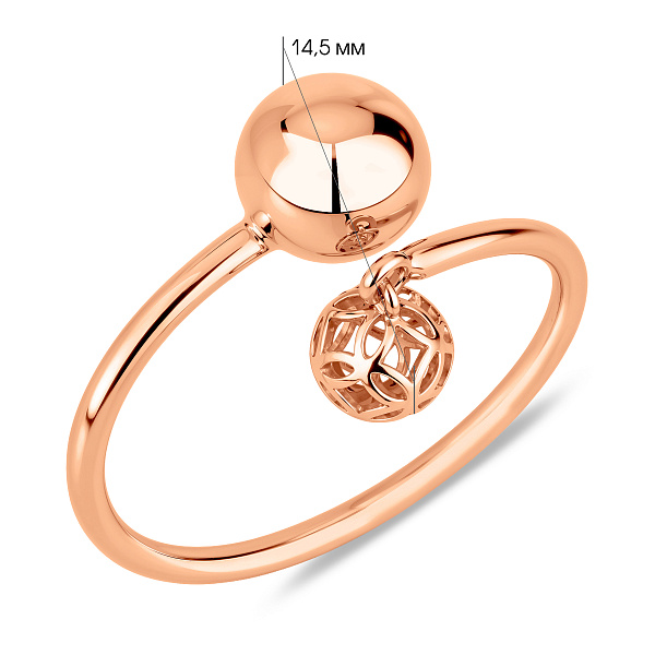 Каблучка з червоного золота (арт. 1401024) – зображення 4
