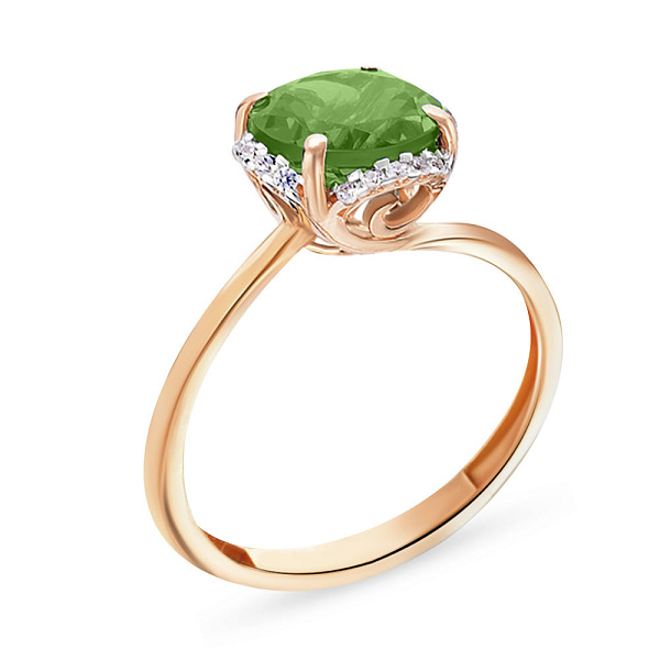 Золотое кольцо с хризопразом (арт. 140561Пх) – изображение 1