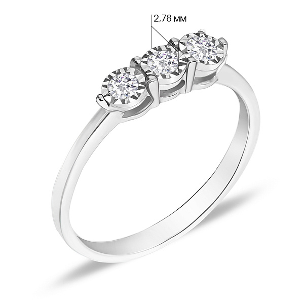 Кольцо из белого золота с бриллиантами (арт. К341092010б) – изображение 4