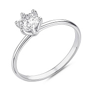 Фото Серебряное кольцо с одним фианитом (арт. 7501/8307)